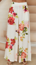 Red Floral Wide-Leg Pants